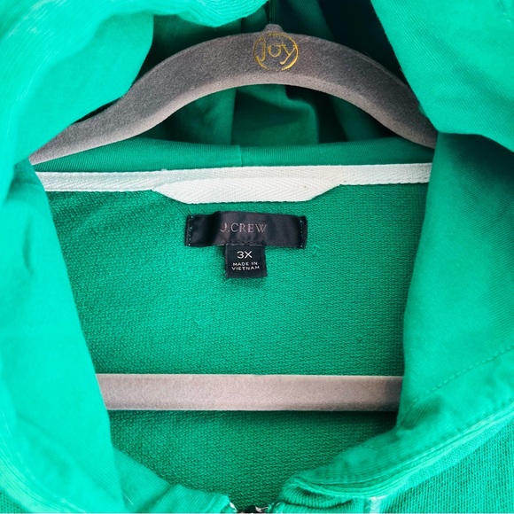 J. Crew Magic Rinse Cropped Vibrant Green Zip-Up Hoodie 3XL - Picture 4 of 11